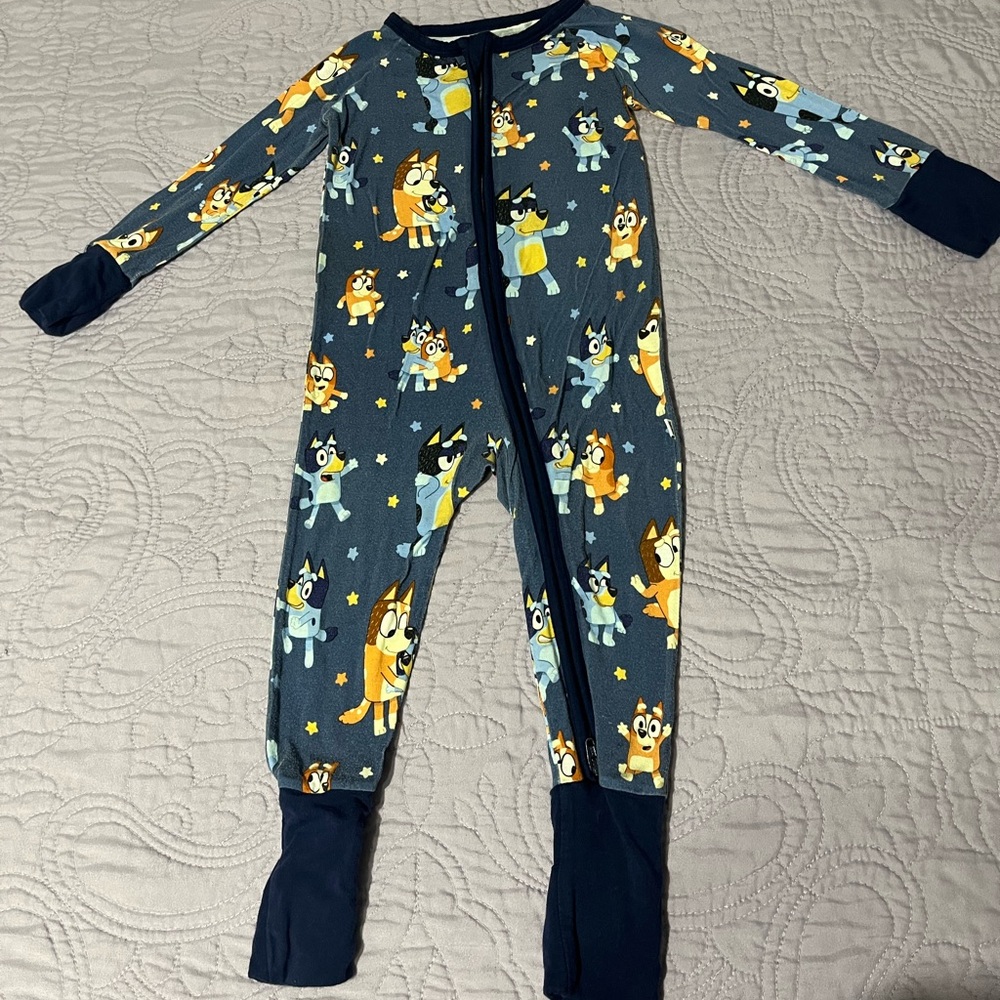 Bonds Kids Footie Pajama in Blue and Navy